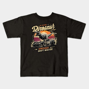 Dinosaur Drift Master Kids T-Shirt